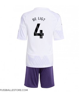 Günstige Manchester United Matthijs de Ligt #4 Auswärts Trikotsatzt Kinder 2025-26 Kurzarm (+ Kurze Hosen)